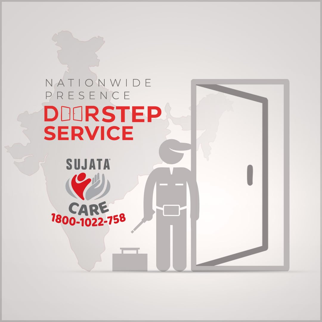 SUJATA Supermix Mixer Grinder|900 Watts Double Ball Bearing Motor|22000 RPM|Non-Stop 90 Mins Running|3 Jars including 1750 ml Blender, 1000 ml Grinder, 500 ml Chutney Jar| White