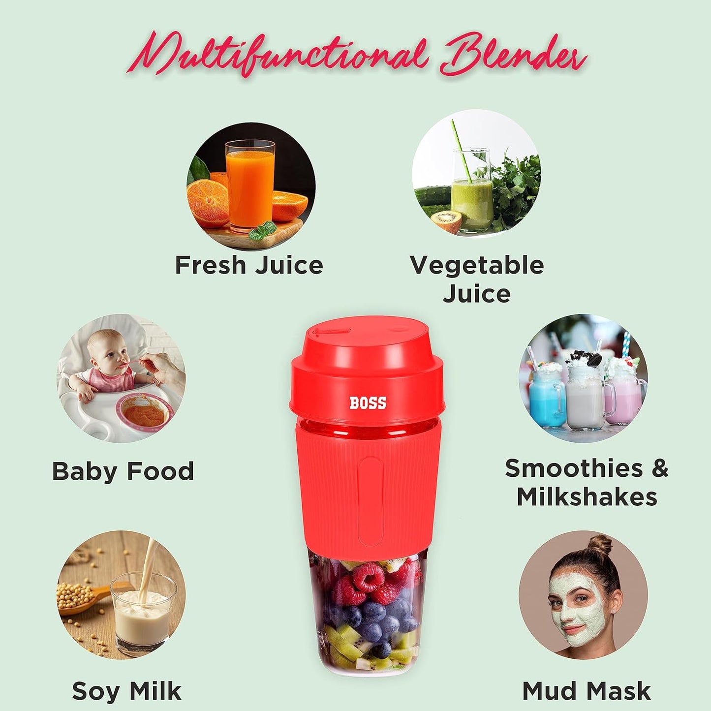 BOSS Rechargeable USB Bottle Blender | Nutrition on the Move
