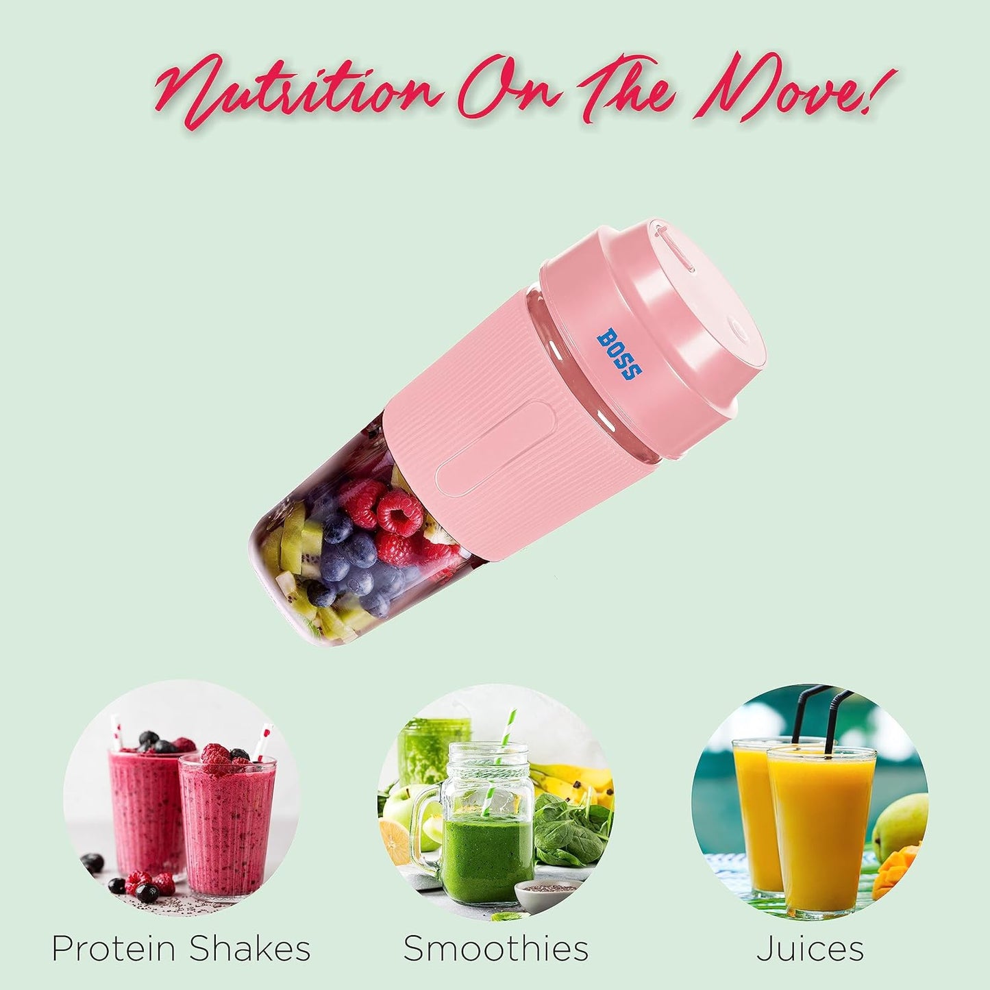 BOSS Rechargeable USB Bottle Blender | Nutrition on the Move