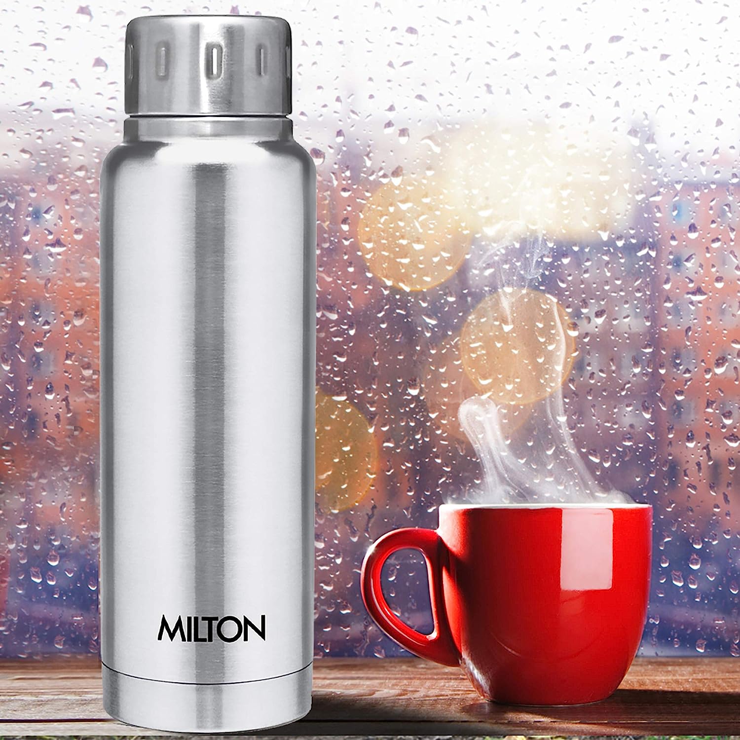 Milton Elfin Thermosteel 24 Hours Hot and Cold Water Bottle | Thermos Flask - Premium Hot & Cold Steel Vacuum Bottles from Milton - Just Rs. 464! Shop now at Surana Sons