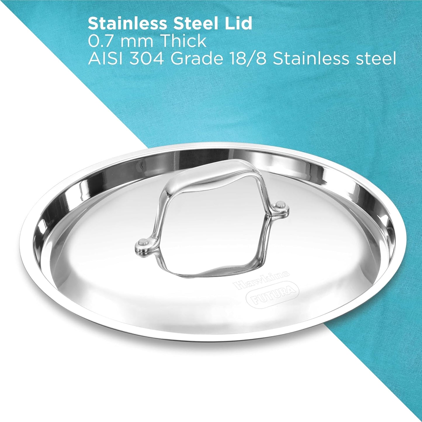 HAWKINS Pro Deep-Fry Pan | Triply Stainless Steel Kadhai with Steel Handles and Steel Lid | Silver