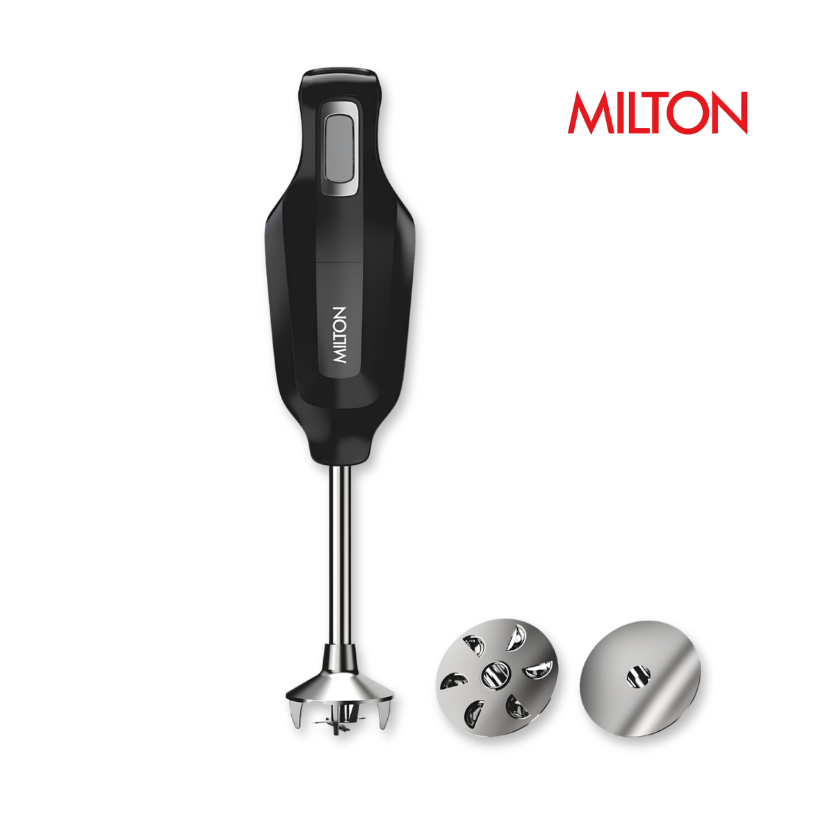MILTON VorteQ Max Hand Blender | 225W Double Bearing Motor | 3 Detachable Stainless Steel Blades | Mincing, Whisking & Whipping | Wall Mount | ISI Certified | 2-Year Warranty | Black