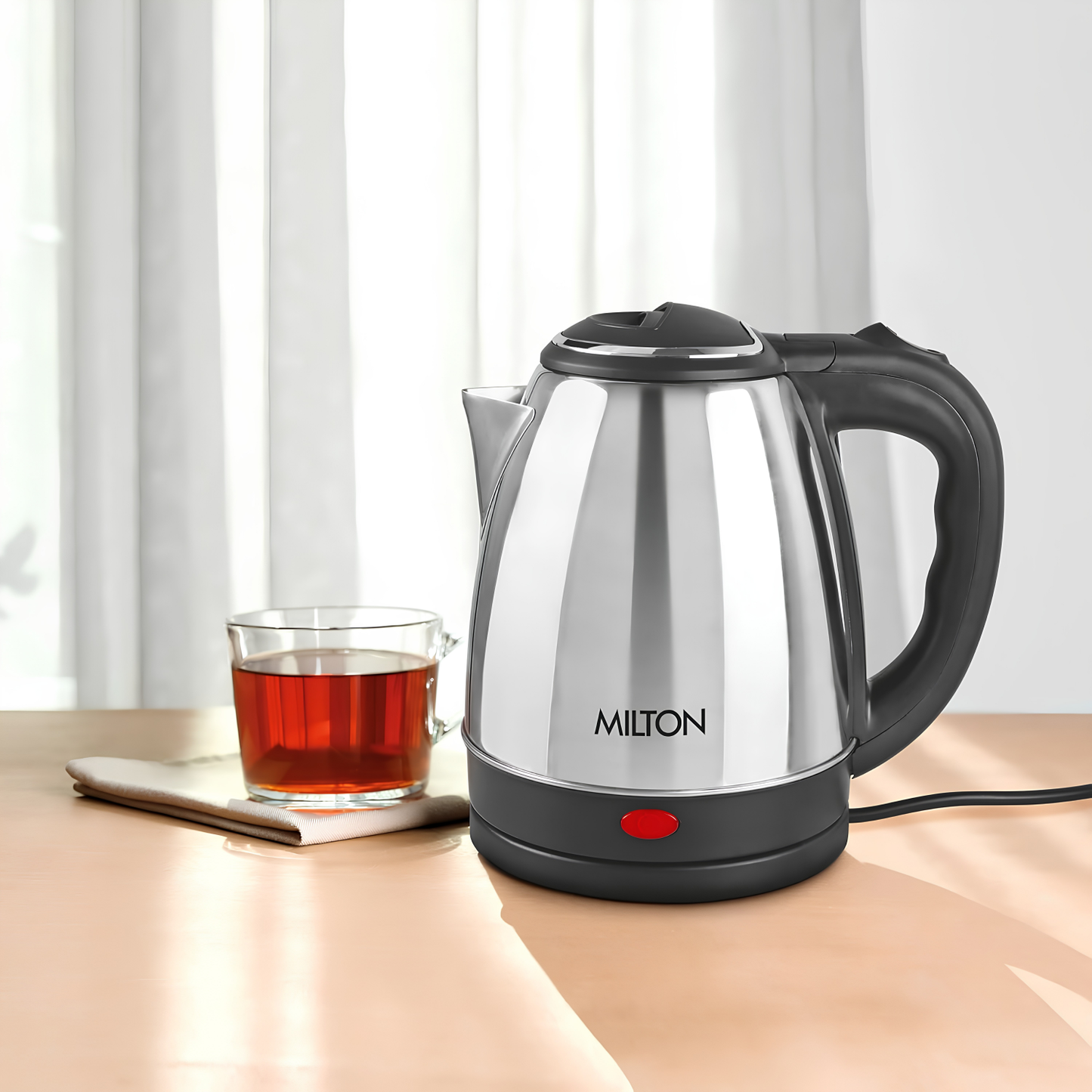 MILTON Stainless Steel  INSTA Electric Kettle | 1350 Watt | Boil Dry Protect