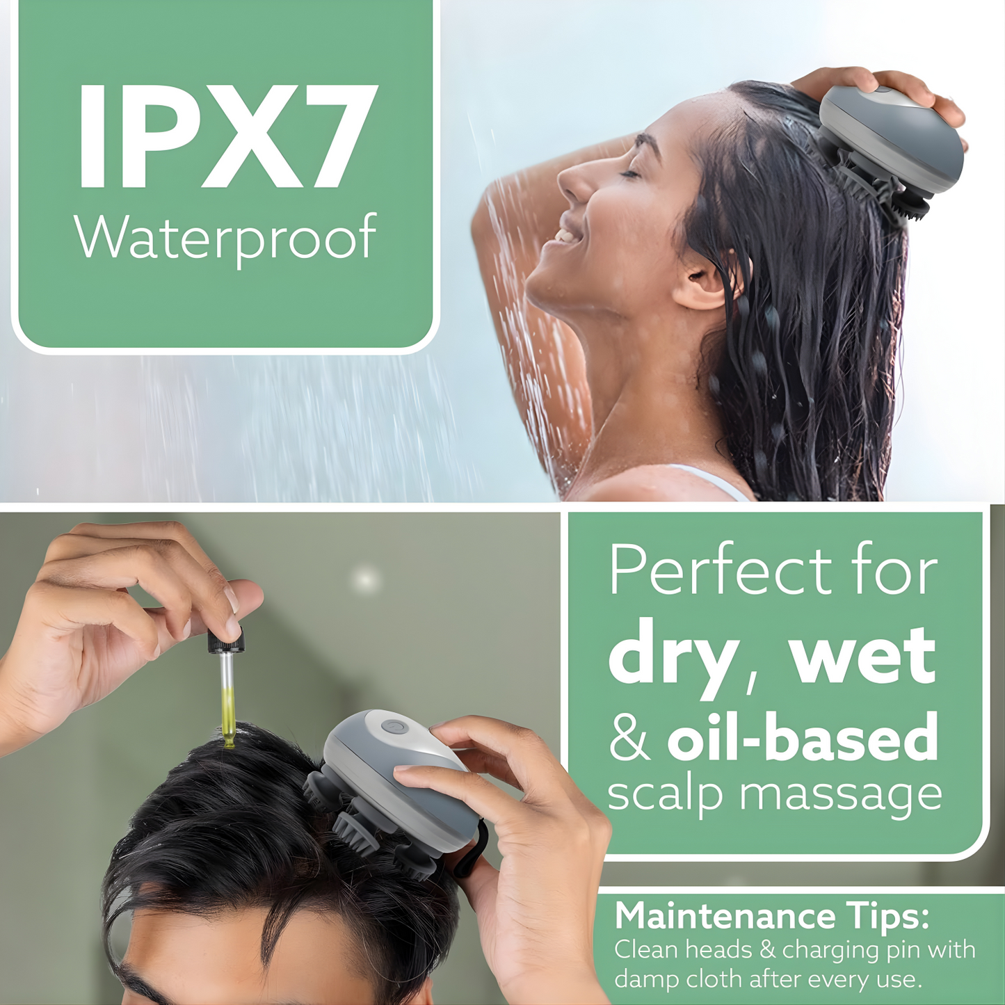 AGARO Scalp Massager, Rechargeable Electric Head Kneading Massager, 3 Speed Modes, Handheld Portable Head Scratcher Massager for Hair Growth, Deep Clean & Stress Relax, SM3675