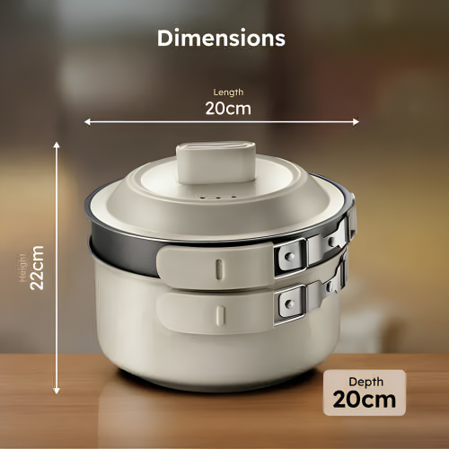 PRESTIGE Electric Omnipot | 1000W Electric Cooking Pan & Fry Pan with Lid | Steam Vent | Temperature Control Slider | Cool-Touch Foldable Handles | Detachable Power Cord | Compact Design | 1Year Warranty | Travel Accessories