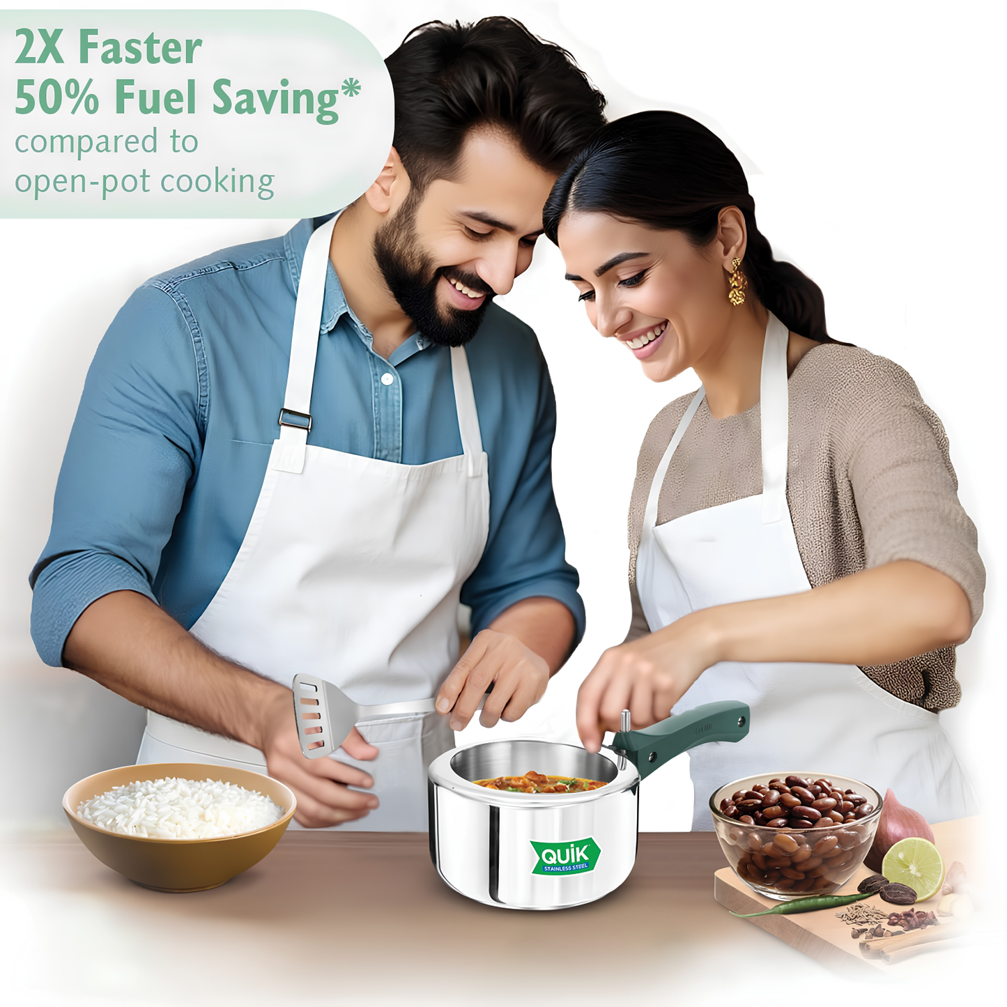 Hawkins Quik 1.5 Litre Stainless Steel Pressure Cooker | Straight Body | Induction & Gas Compatible | Ideal for 1–2 persons | ISI Certified | Guaranteed for 5 year | Silver (QSP15)