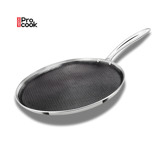 MILTON Pro cook Triply Hexa Tech Induction Stainless Steel Tawa, Silver, Honeycomb Non-Stick Structure