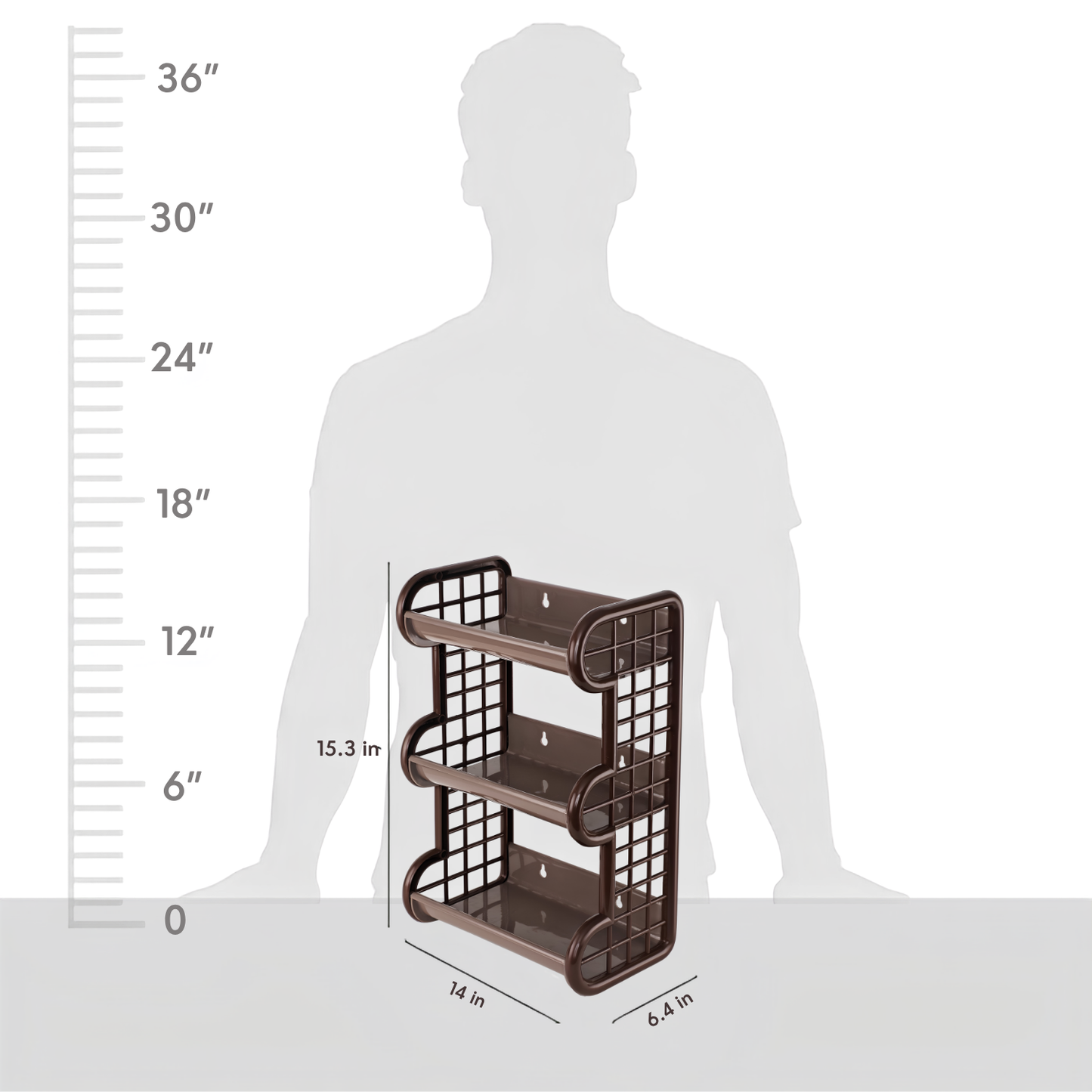 CELLO Tokyo 3 Layers Plastic Storage Shelf |Multipurpose Shelf | For Home, Office, Showroom, Shops | Attractive Colours