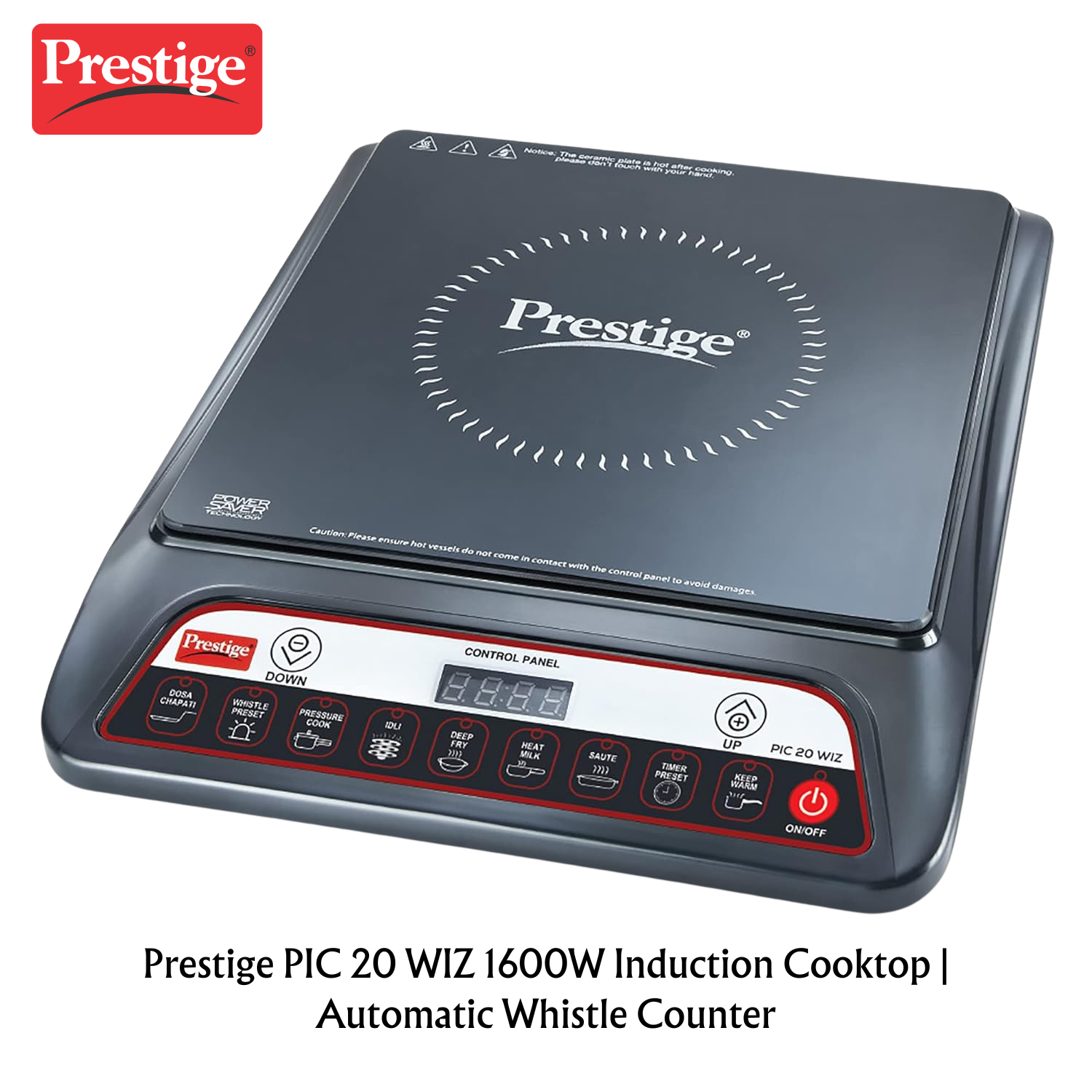 Prestige PIC 20 WIZ 1600W Induction Cooktop | Automatic Whistle Counter, Indian Menu Option - Premium Induction Cooktop from Prestige - Just Rs. 2299! Shop now at Surana Sons