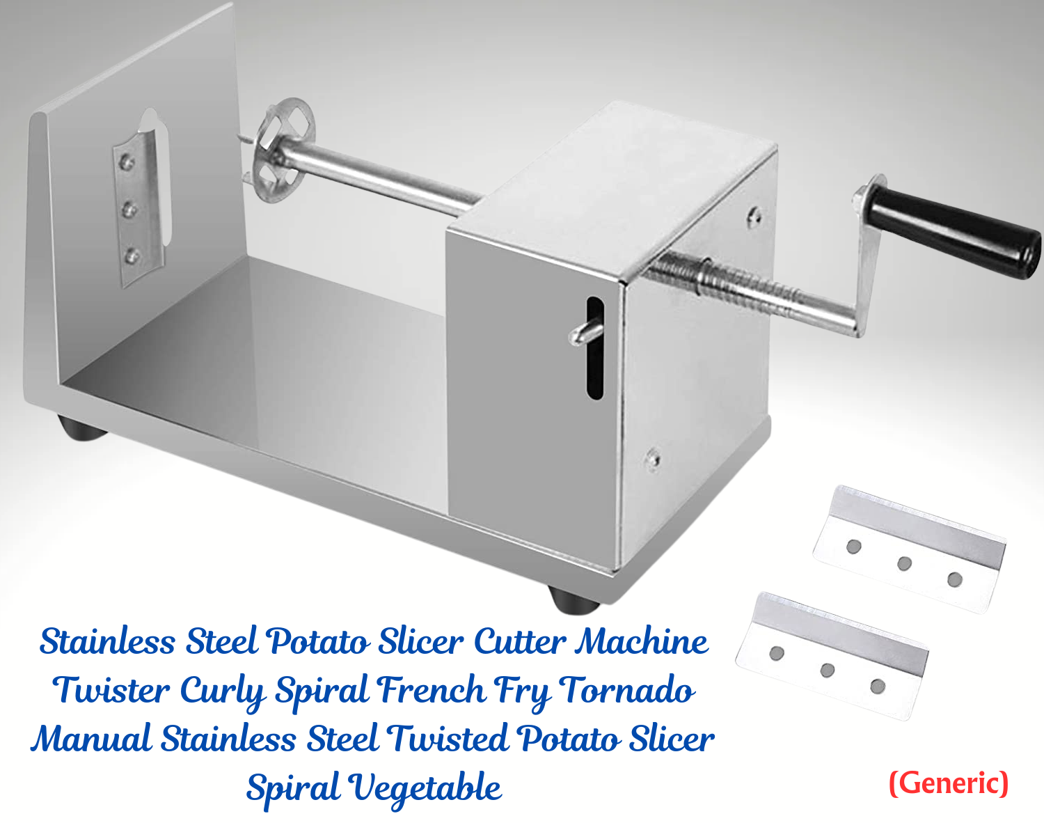 Stainless Steel Potato Slicer Cutter Machine Twister Curly Spiral French Fry Tornado Manual Stainless Steel Twisted Potato Slicer Spiral Vegetable - Premium Adjustable kitchen slicer from Generic - Just Rs. 1150! Shop now at Surana Sons