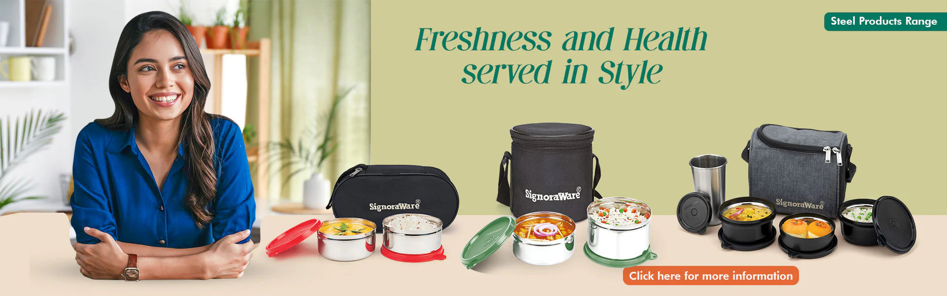 Signoraware Lock N Store Stainless Steel Leakproof, Airtight Container With Steel Lid (Plastic Border) | 2/4 Sides Lock | Square | Rectangular - Premium SS Barni/Containers from Signoraware - Just Rs. 250! Shop now at Surana Sons