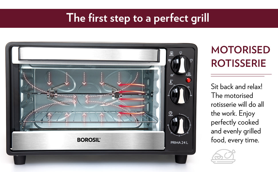 Borosil Prima/Prima Pro Oven Toaster Griller (OTG) - Premium OTG from Borosil - Just Rs. 6499! Shop now at Surana Sons