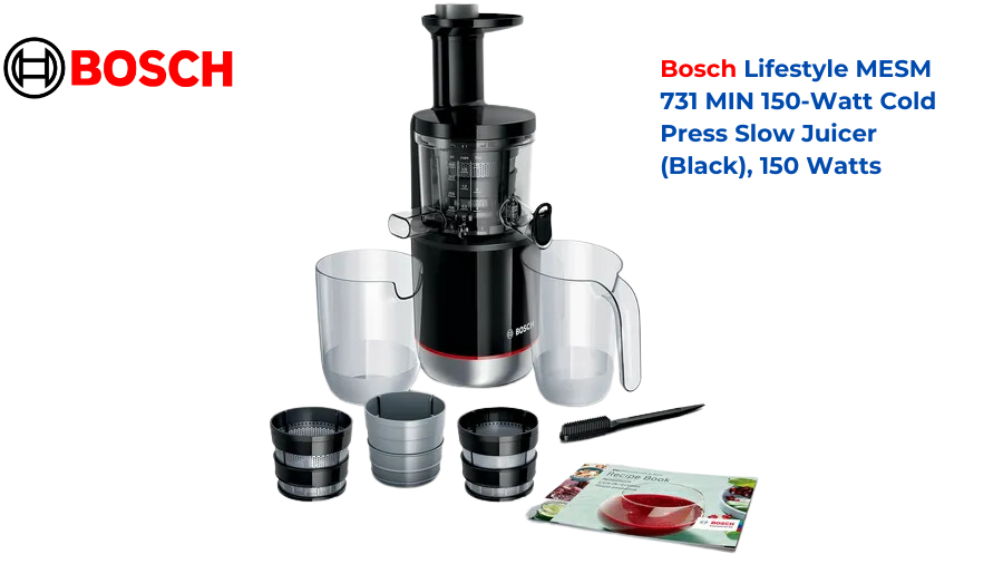 Bosch Lifestyle MESM 731 MIN 150-Watt Cold Press Slow Juicer (Black) - Premium Slow Centrifugal Juicers from Bosch - Just Rs. 18999! Shop now at Surana Sons