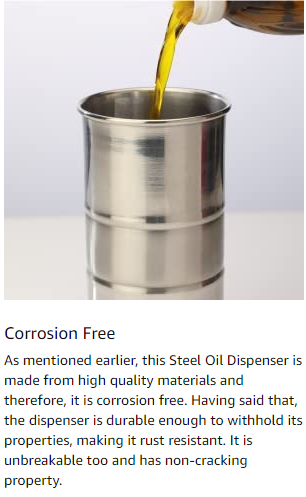 SignoraWare Easy Flow Stainless Steel Oil Dispenser Bottle with Lid and Cap | Air-Tight Spill-Proof | Food Grade Pourer | Drizzler | - Premium Oil Dispenser from Signoraware - Just Rs. 356! Shop now at Surana Sons