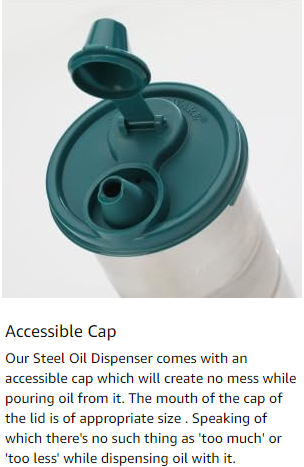 SignoraWare Easy Flow Stainless Steel Oil Dispenser Bottle with Lid and Cap | Air-Tight Spill-Proof | Food Grade Pourer | Drizzler | - Premium Oil Dispenser from Signoraware - Just Rs. 356! Shop now at Surana Sons