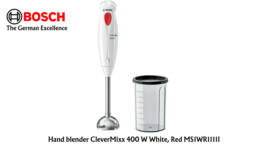 BOSCH Hand blender CleverMixx 400 W White, Red MS1WR1111I - Premium Chopper from Bosch - Just Rs. 2150! Shop now at Surana Sons