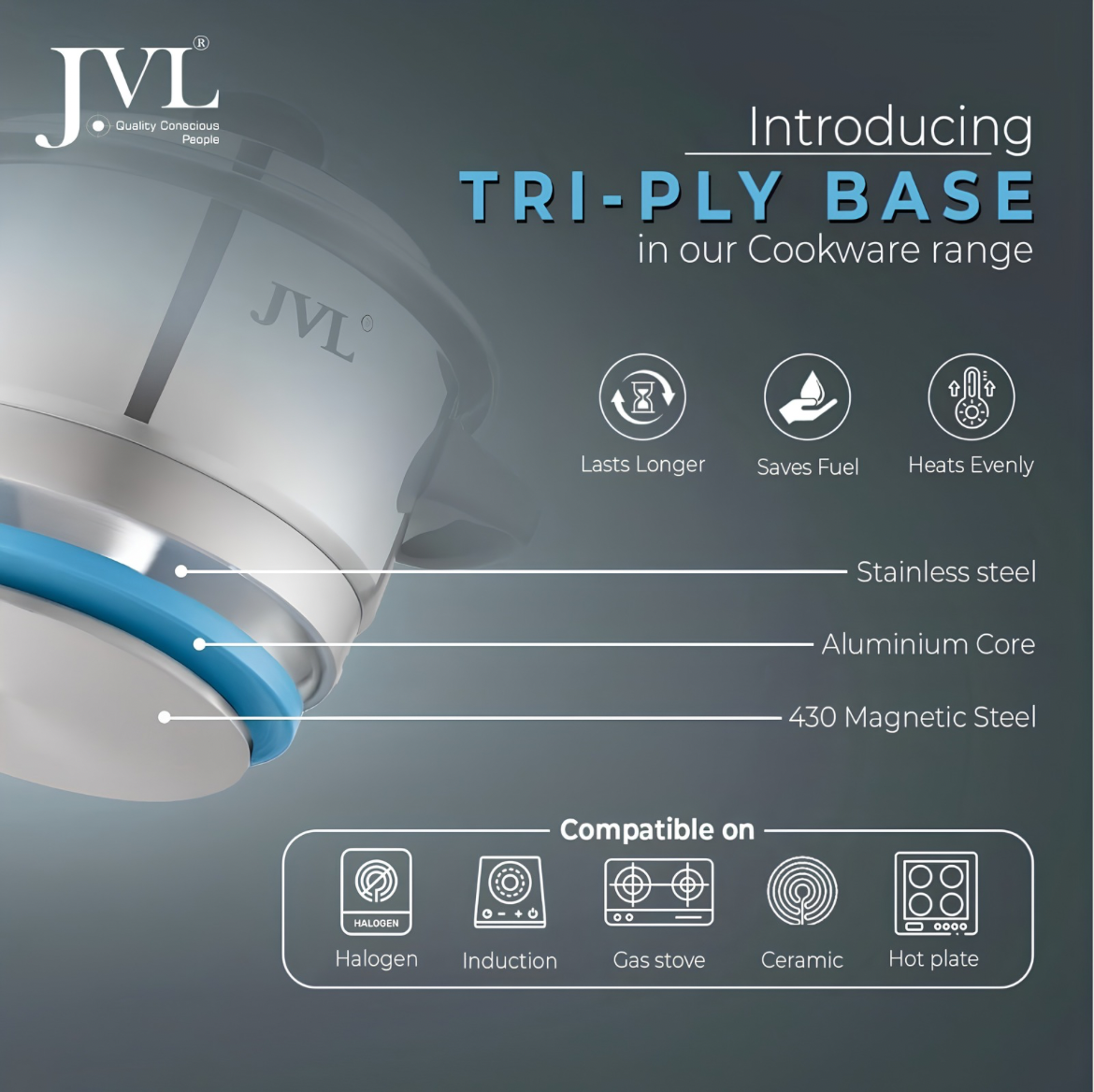 JVL Stainless Steel New Full Set For Thatte Idly/Dhokla, Idiyappam / Idla / Mini Idli / Momos | Steaming | Multi Attachments | Triply Base | Induction Compatible