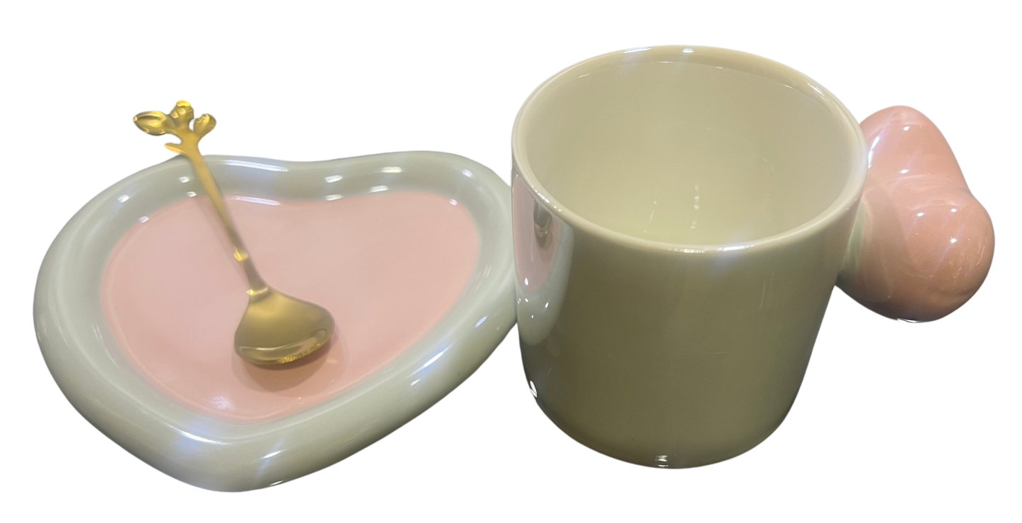 HILUXE 1 PC Unique Porcelain Cup & Saucer Set With Spoon | Gifting - Premium Cup & Saucer from Hiluxe - Just Rs. 595! Shop now at Surana Sons