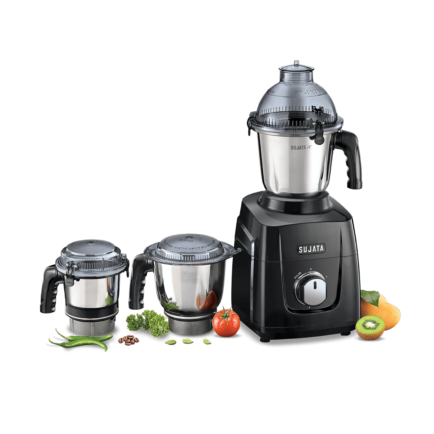 SUJATA 1000 Watt Mixer Grinder, Black | MG02 | 3 Jar - Premium Mixer Grinder from Sujata - Just Rs. 7500! Shop now at Surana Sons