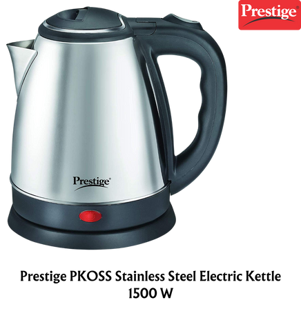 Prestige PKOSS Stainless Steel Electric Kettle 1500 W Silver and Black Surana Sons