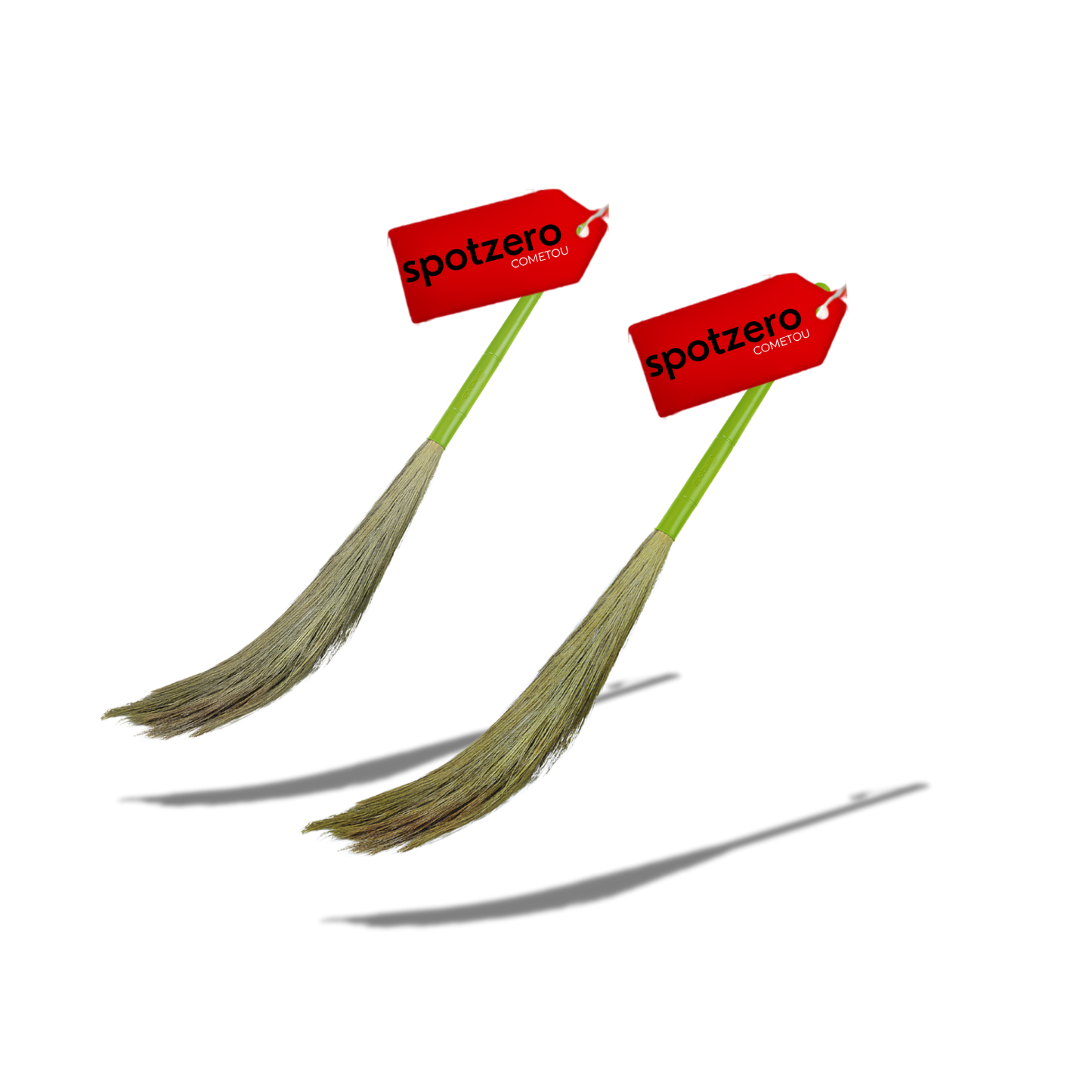 SPOTZERO By Milton Spotzero Airavat Premium Grass Broom | Set of 2 I Shillong & Silchar Grass Blend I Extra Long Ergonomic Handle Design, 1 Pcs