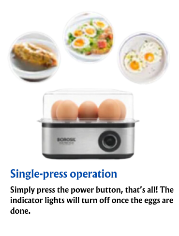 Borosil Electric Egg Boiler, For Hard, Soft, Medium Boiled Eggs, Steamed Vegetables, Transparent Lid, Stainless Steel Exterior - Premium Egg Boiler from borosil - Just Rs. 1450! Shop now at Surana Sons