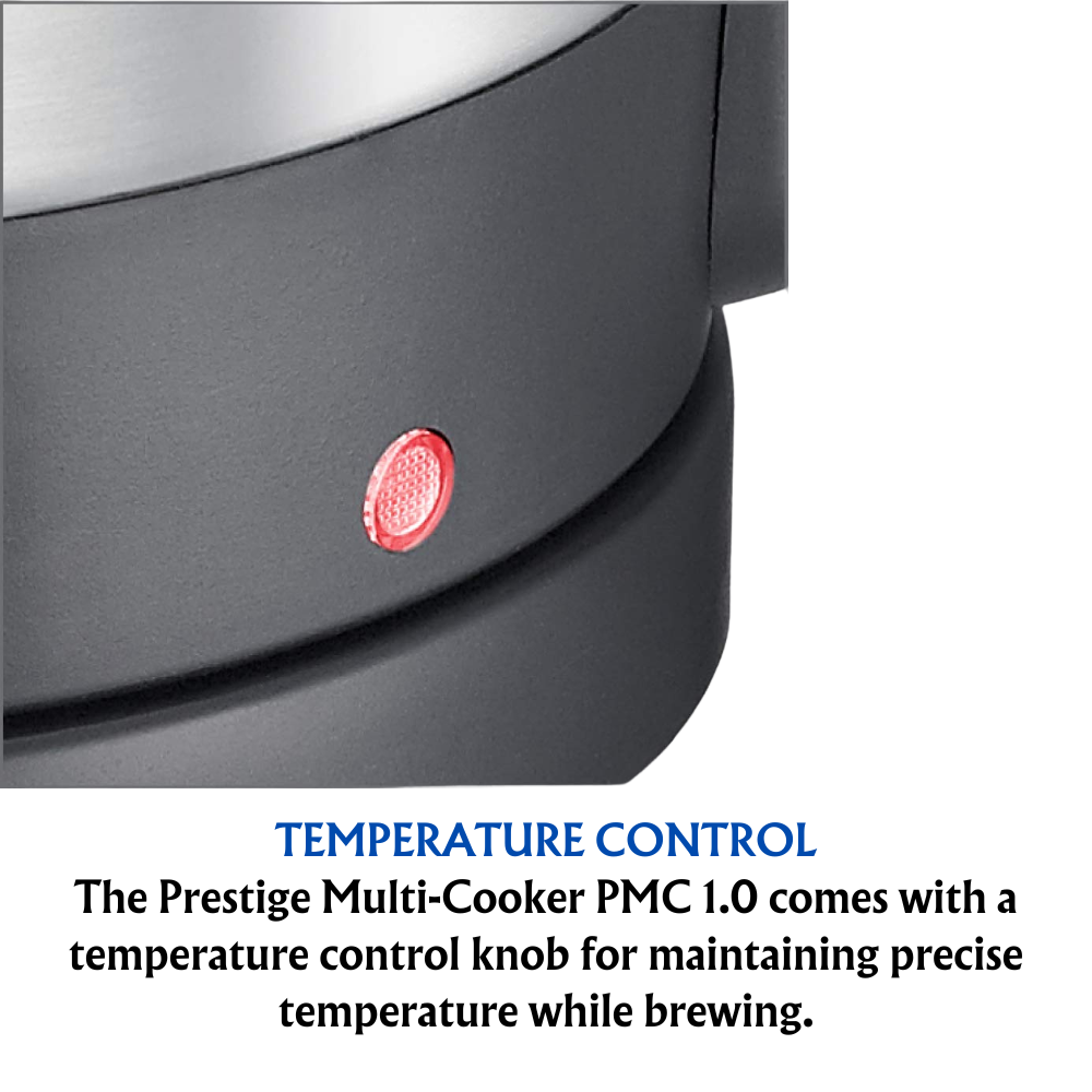 Prestige PMC 1.0 Plus MultiCooker 600 Watt, Glass Lid, 1 Ltr (Silver, Black) - Premium Multi Cooker from Prestige - Just Rs. 1376! Shop now at Surana Sons