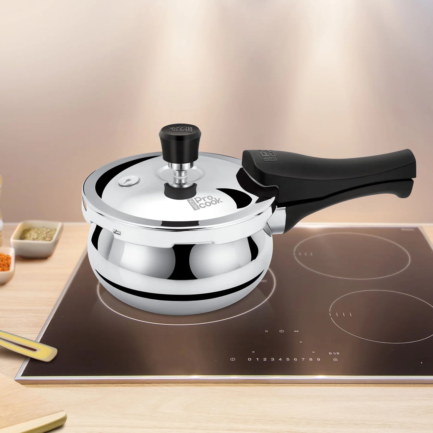 PROCOOK BY MILTON Triply Pressure Cooker Outer Lid Curve | Additional Glass Lid