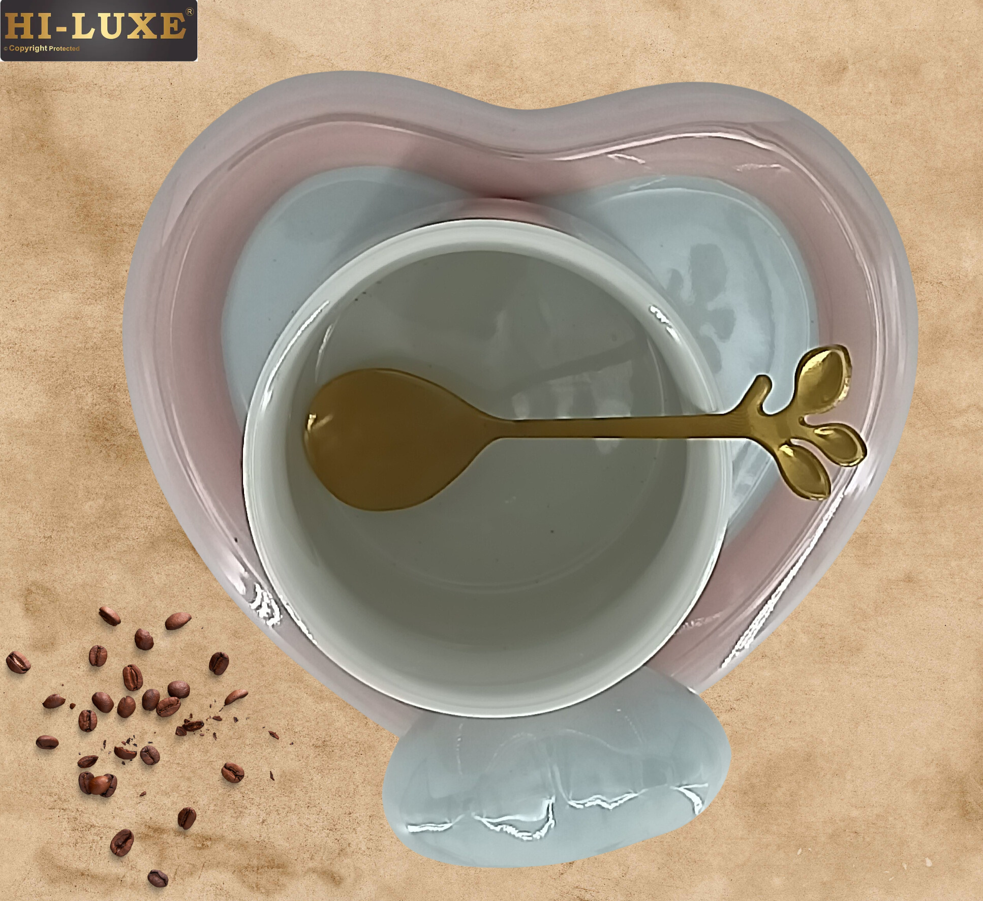 HILUXE 1 PC Unique Porcelain Cup & Saucer Set With Spoon | Gifting - Premium Cup & Saucer from Hiluxe - Just Rs. 595! Shop now at Surana Sons