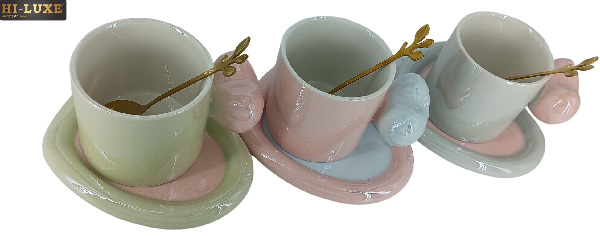 HILUXE 1 PC Unique Porcelain Cup & Saucer Set With Spoon | Gifting - Premium Cup & Saucer from Hiluxe - Just Rs. 595! Shop now at Surana Sons