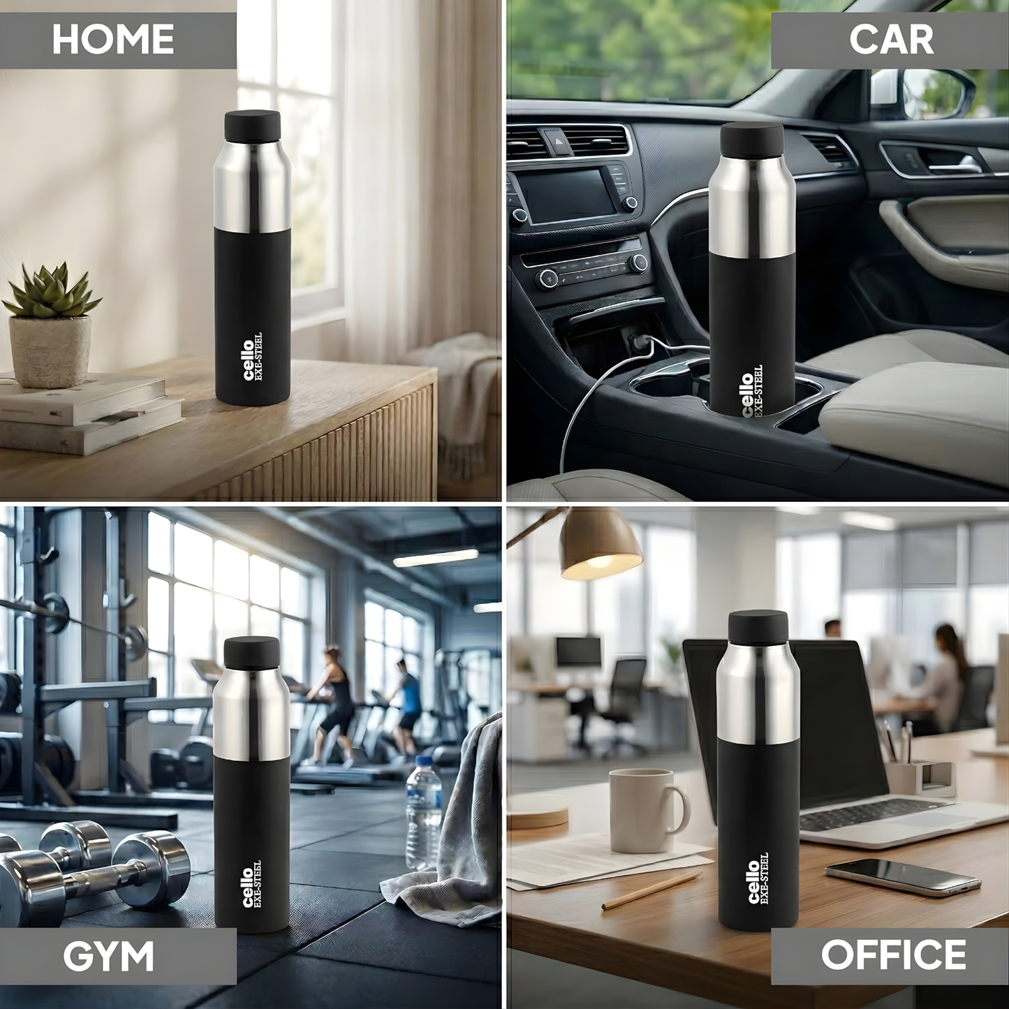 CELLO Arctic Stainless Steel Water Bottle for Office, Fridge & Daily Use | 1000 ML