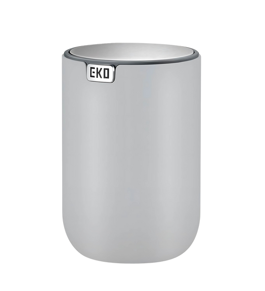 OBSSESSIONS Fandy Mini Desk Trash Can with Swing-Top Lid 1.5 Ltr | Round | For Office, Home, Car