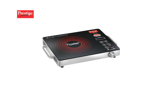 Prestige Infrared Cooktop PIRC 1.0 | 2200-watt heating element, Stainless Steel & Ceramic | Adjustable Temperature Control | Cool Touch Handle | Induction Cooktop Style | 1-Year Warranty