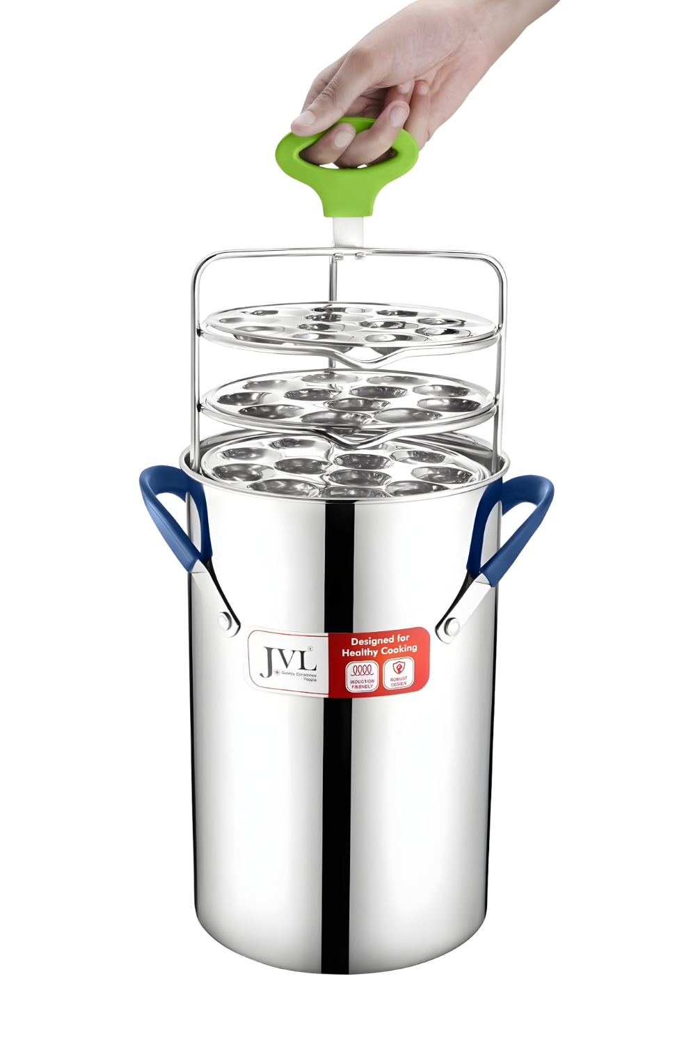 JVL Stainless Steel Full Set Thatte Idly, Idiyappam / Idla / Mini Idli / Dhokla Maker / Steamer