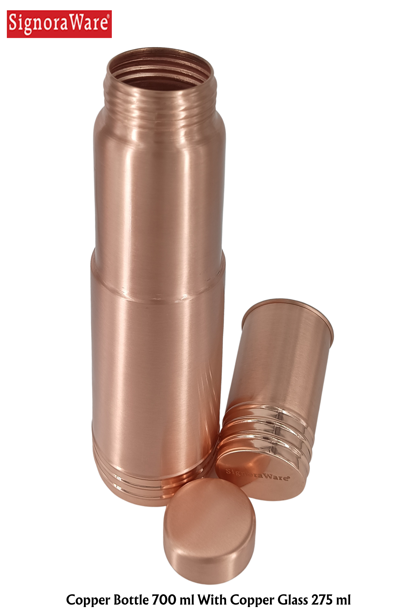SIGNORAWARE Copper Bottle With Copper Glass - Premium copper water bottles from Signoraware - Just Rs. 1189! Shop now at Surana Sons