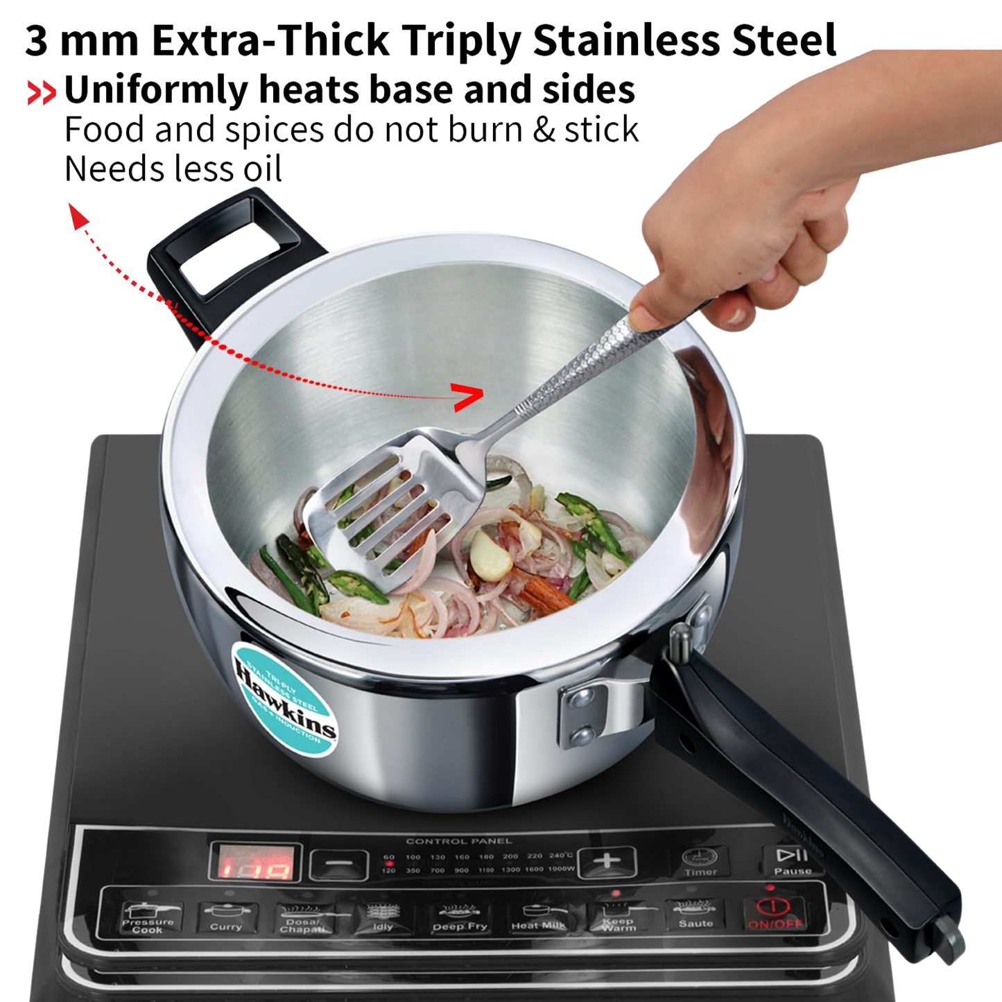 Hawkins Tri-Ply Stainless Steel Pressure Cooker - Premium SS pressure cooker from Hawkins - Just Rs. 0! Shop now at Surana Sons
