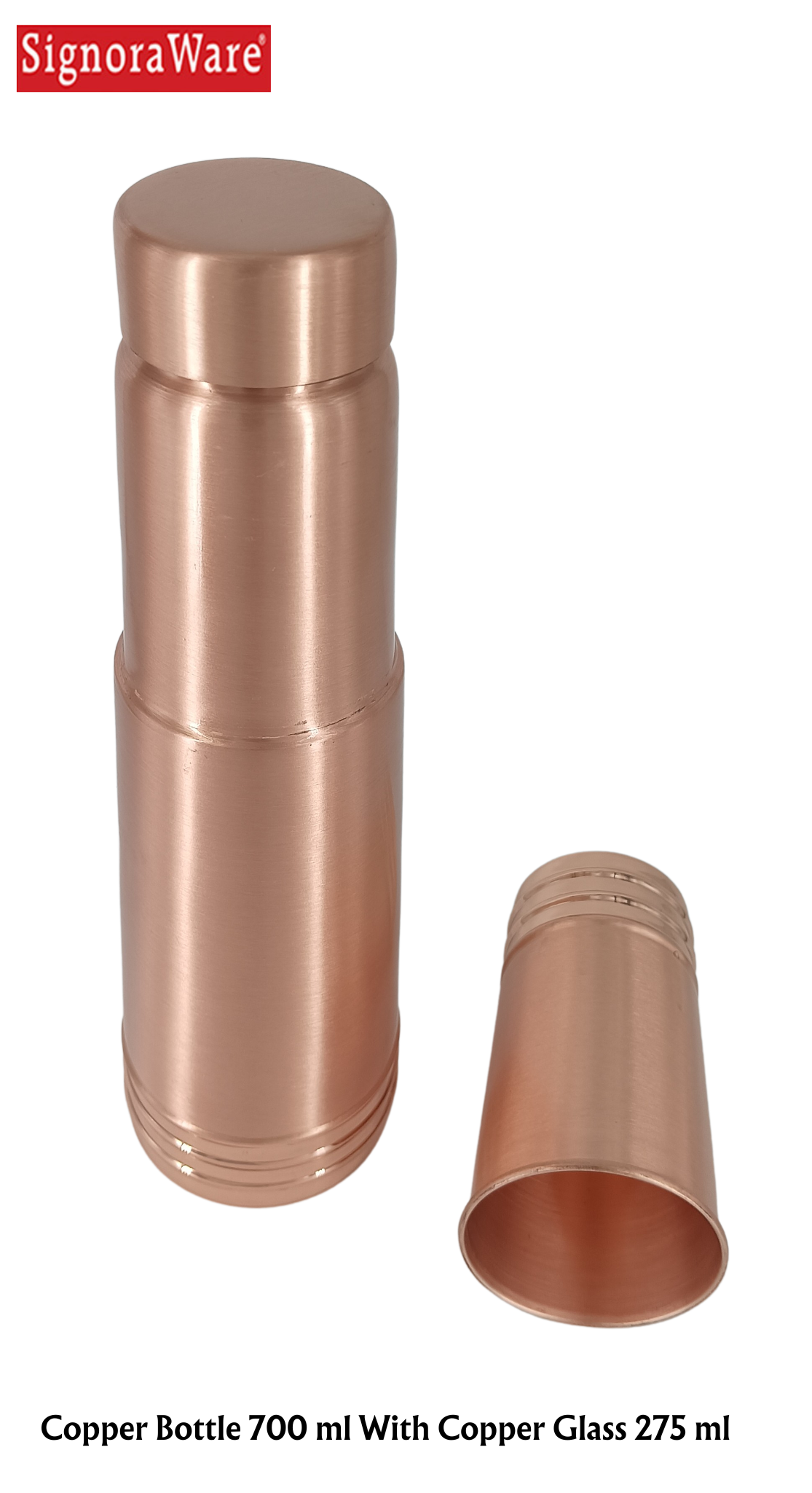 SIGNORAWARE Copper Bottle With Copper Glass - Premium copper water bottles from Signoraware - Just Rs. 1189! Shop now at Surana Sons