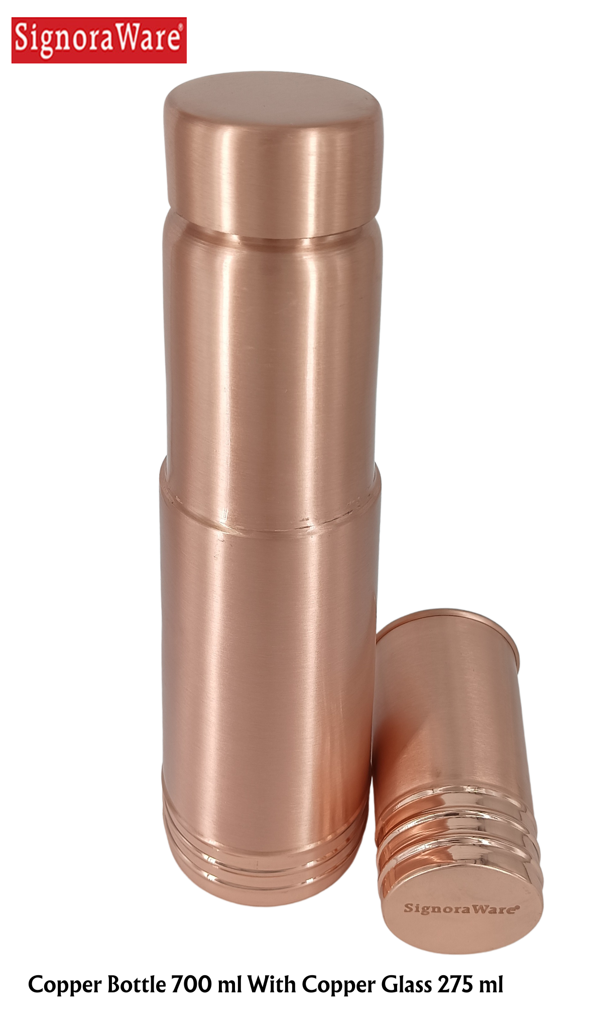 SIGNORAWARE Copper Bottle With Copper Glass - Premium copper water bottles from Signoraware - Just Rs. 1189! Shop now at Surana Sons