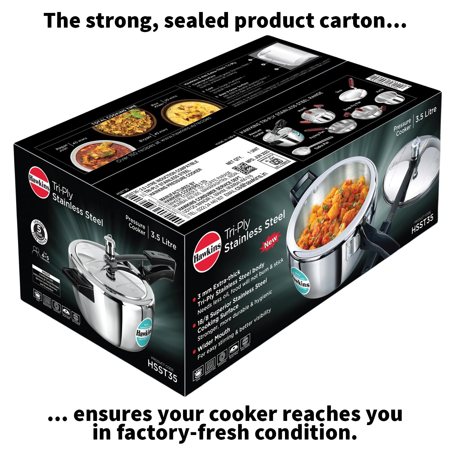 Hawkins Tri-Ply Stainless Steel Pressure Cooker – Surana Sons