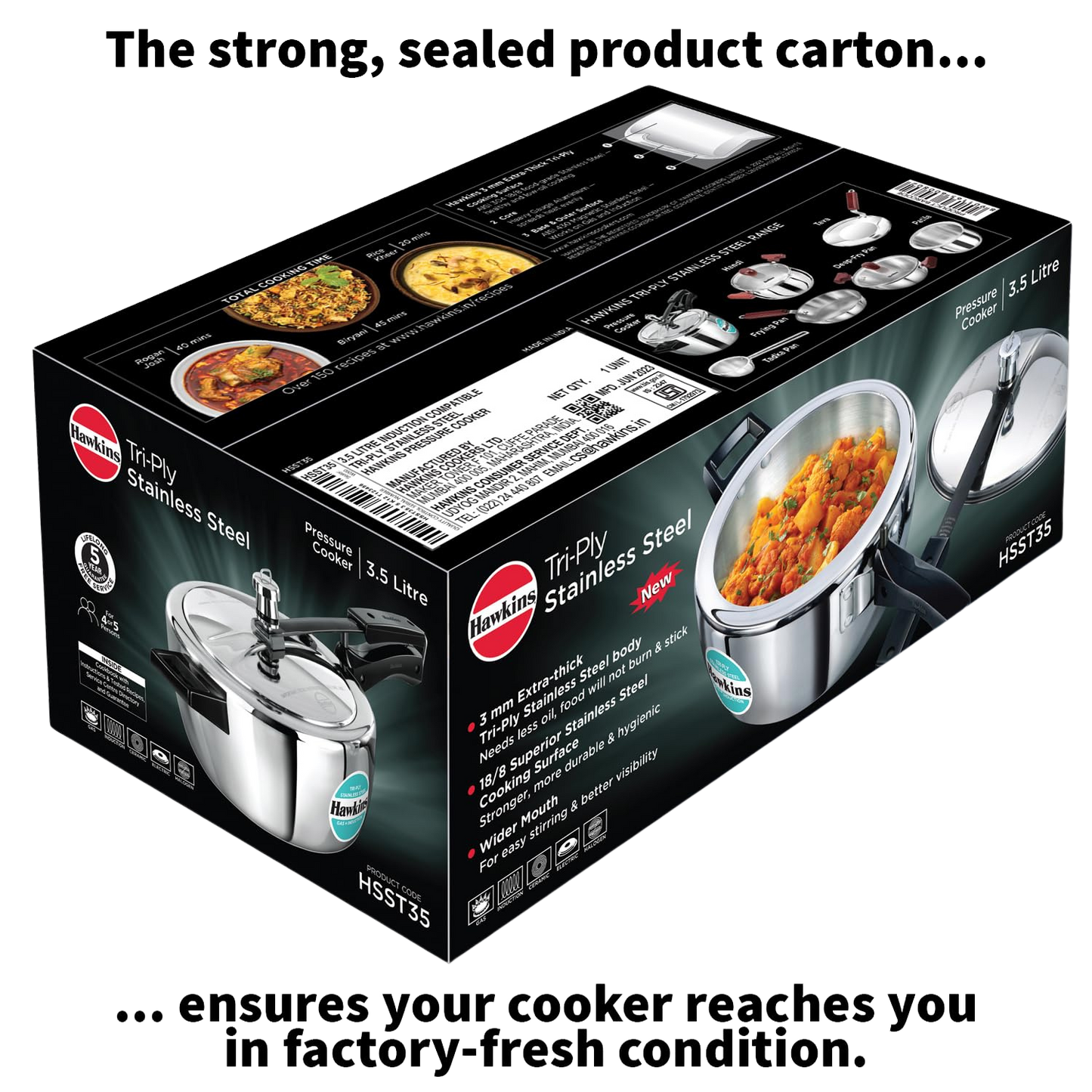 Hawkins Tri-Ply Stainless Steel Pressure Cooker - Premium SS pressure cooker from Hawkins - Just Rs. 2835! Shop now at Surana Sons
