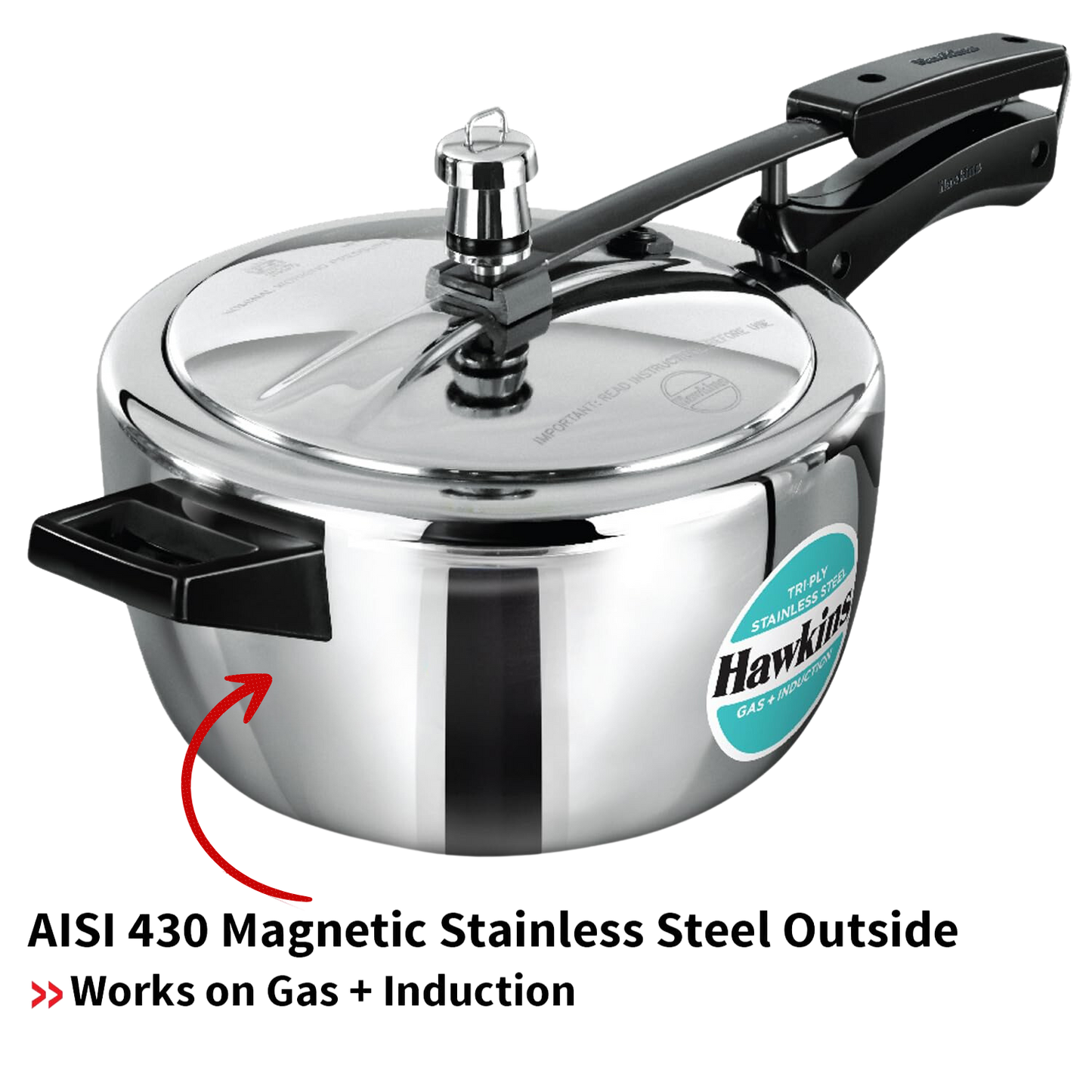 Hawkins Tri-Ply Stainless Steel Pressure Cooker - Premium SS pressure cooker from Hawkins - Just Rs. 2835! Shop now at Surana Sons
