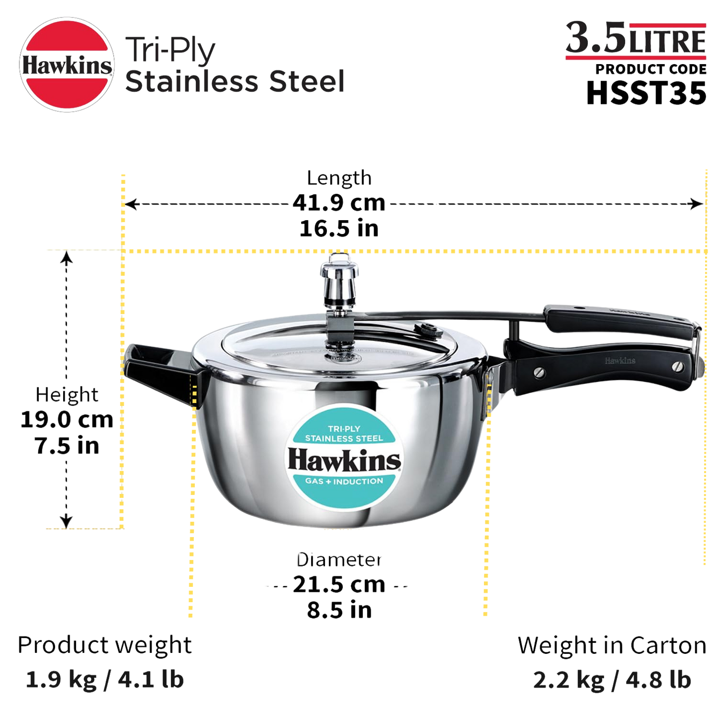Hawkins 4 ltr pressure cooker hotsell
