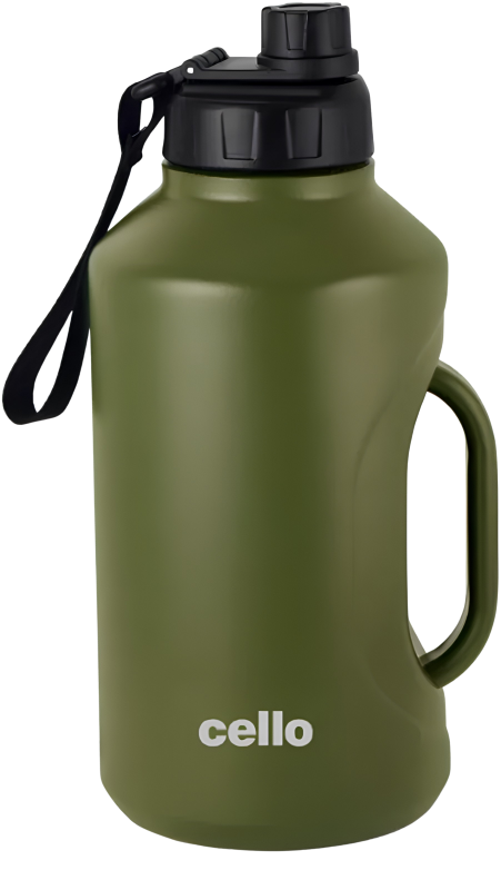 CELLO Duro Hydrabot Thermosteel Flask, 2.29 Litre | 24 Hours Hot and Cold Stainless Steel Bottle | Flask for Tea Coffee | Ideal for Office, Gym, Home, Kitchen, Hiking, Travel Bottle