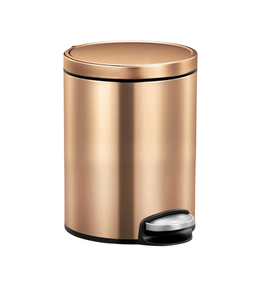 OBSESSIONS EKO Soft-Close Trash Can – 5L Stainless Steel Pedal Bin with Lid & Liner, Elegant Bronze Copper | Home & Kitchen