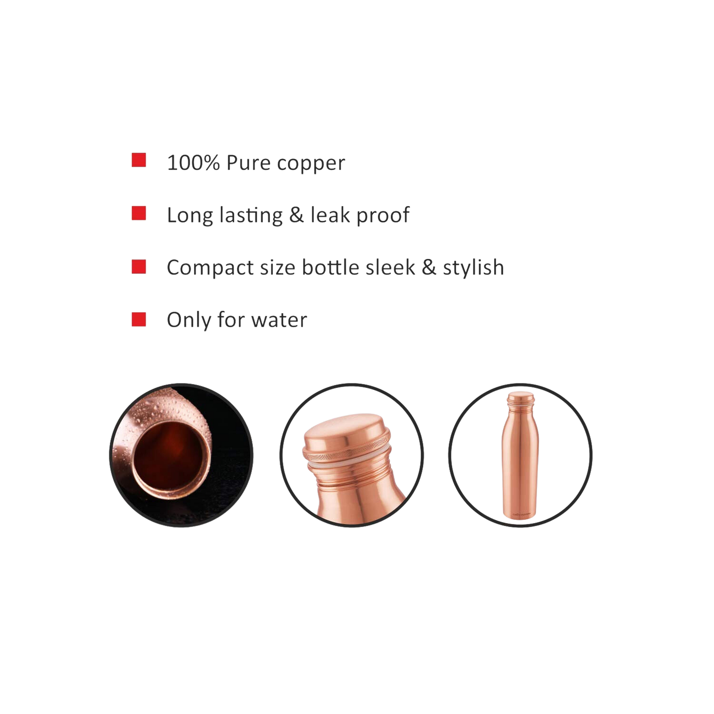 Cello COP-PURA Copper Water Bottle, 1000 ml - Premium copper water bottles from Cello - Just Rs. 977! Shop now at Surana Sons