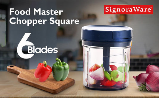 SIGNORAWARE Food Master Chopper For Kitchen | With 6 SS Cutter Blade | Multipurpose For Vegetable, Dry Fruit