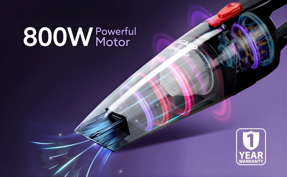 AGARO Regal Hand Held Vacuum Cleaner 800W | Bag-Less Technology | Powerful Yet Lightweight