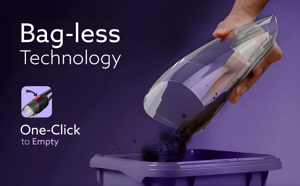 AGARO Regal Hand Held Vacuum Cleaner 800W | Bag-Less Technology | Powerful Yet Lightweight