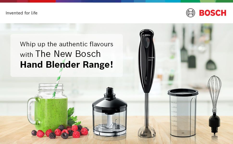 Bosch Stainless Steel CleverMixx Hand Blender With Attachments | MS1BG1151I | 400 Watts, Black - Premium Nutriblend Blenders from Bosch - Just Rs. 3490! Shop now at Surana Sons