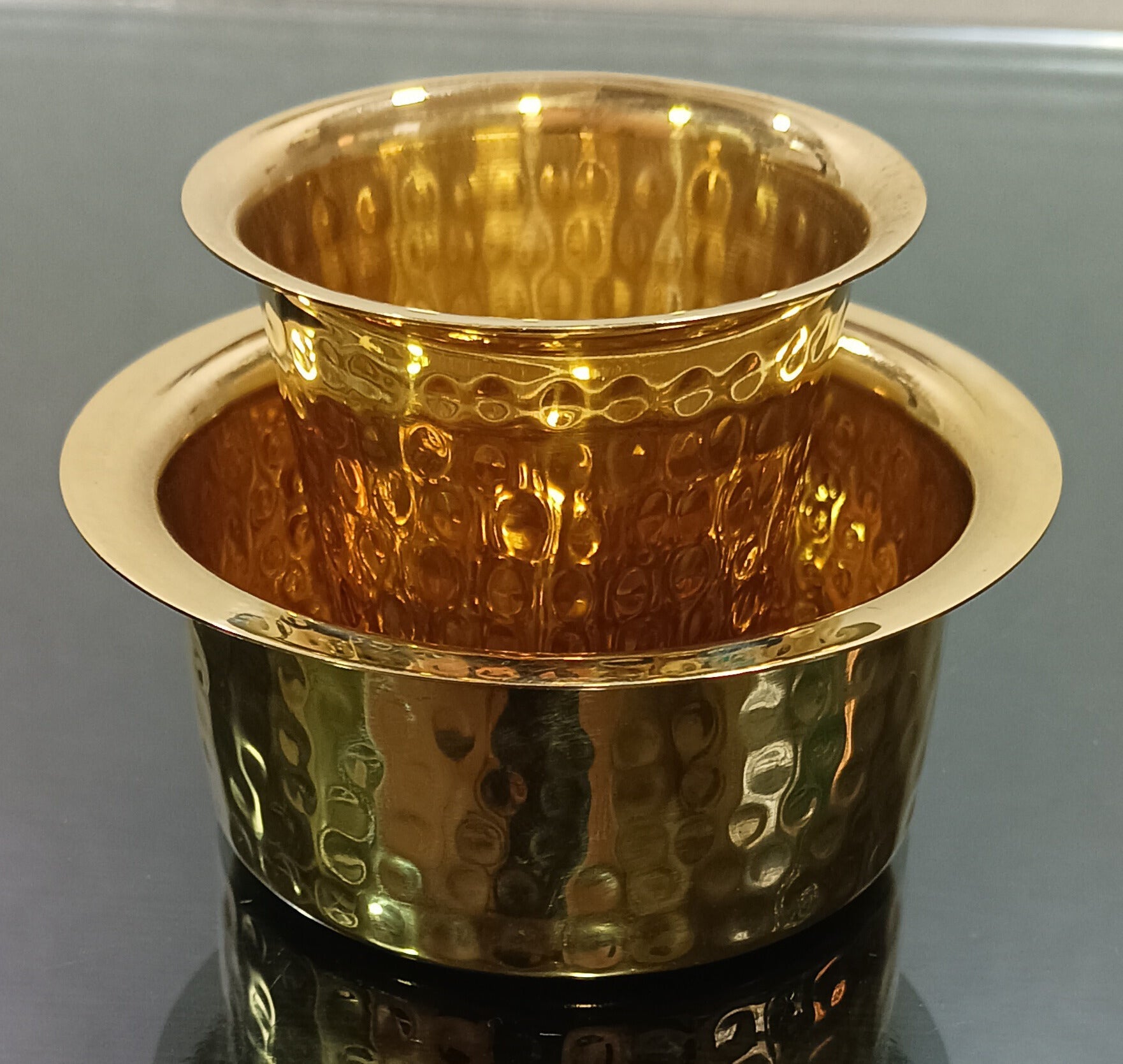 South Indian Brass Coffee Cup and Dabra Set, Filter Coffee Dabra Set - Premium Coffee Server Dabara from Generic - Just Rs. 450! Shop now at Surana Sons